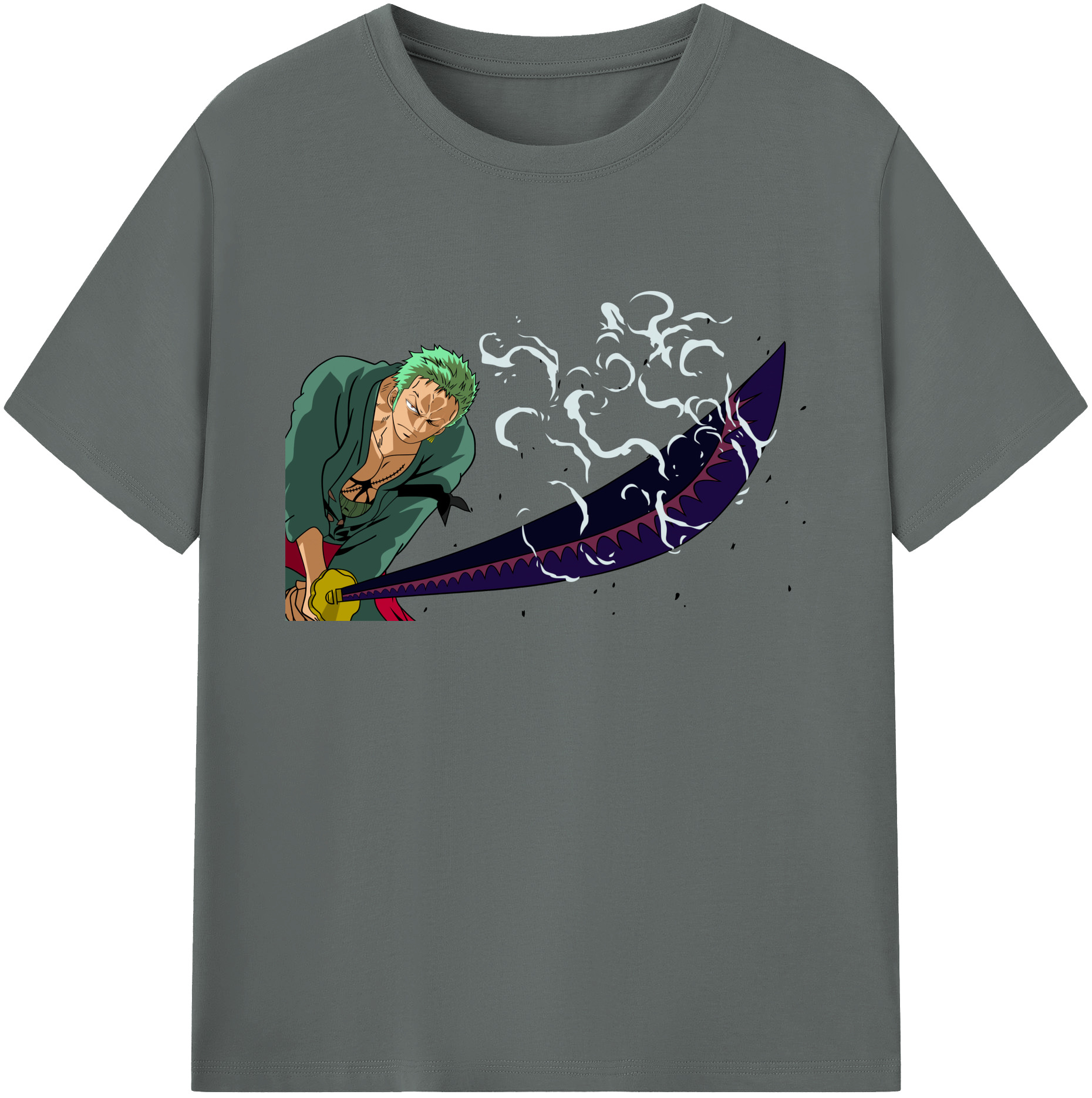 ワンピース ロロノア・ゾロ ONE PIECE Roronoa Zoro 綿100％ メンズ半袖Tシャツ｜肌触りやわらか＆通気性